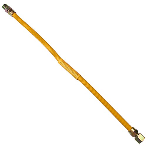 LASCO 10-1225 Flexible Coated Gas Water Heater Supply Line, 24-Inch, 1/2-Inch OD Connector with 1/2-Inch MIP X 1/2-Inch FIP Fittings, 36-Pack