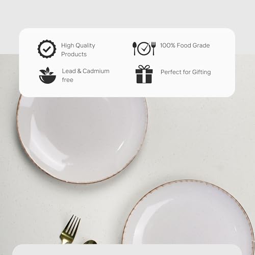 Image of The Earth Store Glossy Lavender Marble 10 Inch Ceramic Dinner Plates Microwave & Dishwasher Safe Ceramic Plates for Dinner | Full Plates Set of 6 | Dinner Full Plates