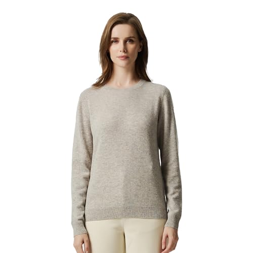 Image of EURKEA Women's Crewneck 100% Cashmere Sweater, Cozy Pullover Winter Top for Women, Gift Ready