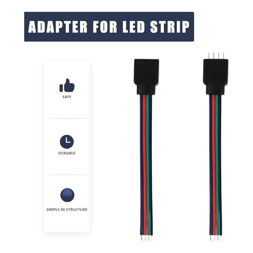 Conectores LED de 4 pines para tiras RGB que solucionan esquinas sin soldar pack 40 6