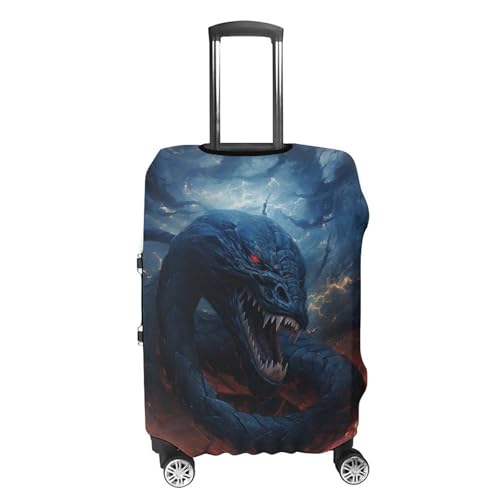 Black Snake in Flames Travel Luggage Cover Anti-scratch Suitcase Cover Elastic Suitcase Protective Cover Fits 19-32 Inch Luggage L4