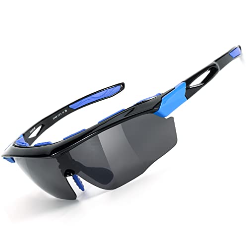 SIPHEW Lunettes de Soleil homme Polarisées de Sport, Lunette de cyclisme Femme, Lunette de Protection UV400 pour Vélo/ Course/ Pêche/ Golf/ Conduite Cover