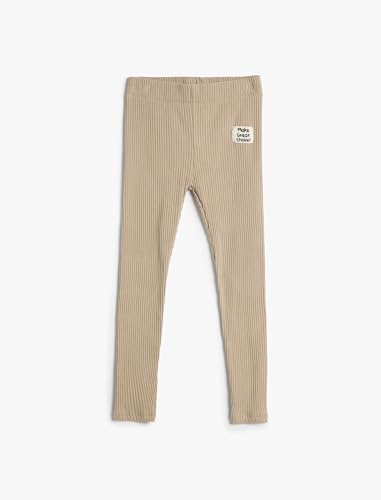 Leggings en coton côtelé pour filles Koton Basic doux et extensible coloris beige