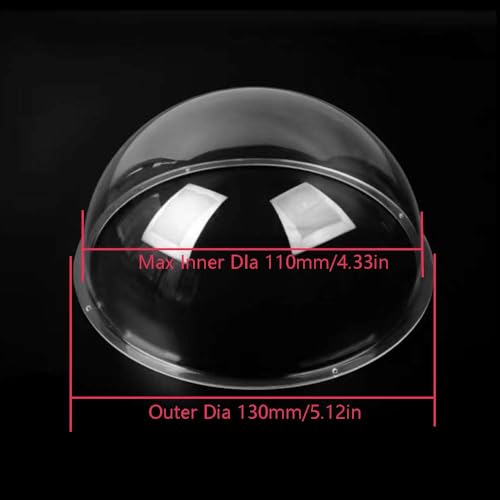 Image of LOTOWELZON 4.33 Inch Acrylic Replacement Transparent Clear Camera Dome Cover Security Camera Housing for Pet Dog Fence Window Skylight (ID110mm*H57mm /4.33 * 2.24 Inch)