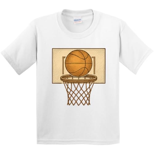 inktastic Vintage Basketball Hoop and Ball Sports Art Youth T-Shirt