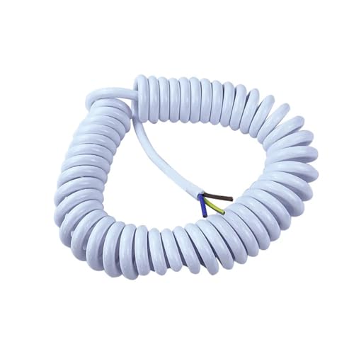Cable espiral blanco 3C 20AWG ideal para mover herramientas en talleres y oficinas modernas