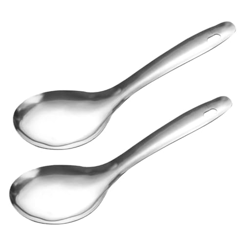 SOLUSTRE Non Stick Rice Spoon Rice Paddle Spoon Set Stainless Steel Comfortable Grip