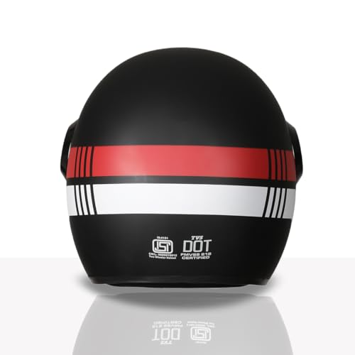 Image of TVS Silk Route Helmet for Men & Women | Vintage Open Face Helmet with Clear Visor | ISI & DOT Certified | ABS Shell | EPS Liner | Retro Stylish for City & Highway Riding