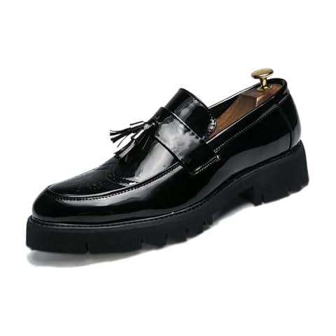 ETORYOOX Men's Patent Leather Loafers Cover