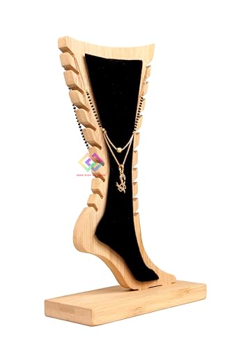 Image of Wooden Fancy Mannequin Anklet Toe Ring Payal Mannequin Leg Foot Jewellery Display Stand Holder (1 Pcs)