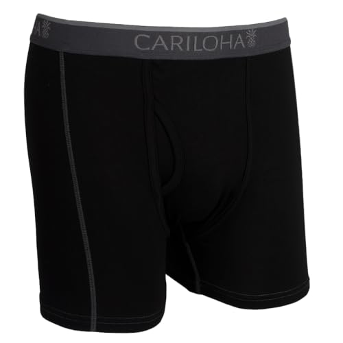 Cariloha Soft Bamboo Viscose Boxer Briefs - Ultra-breathable and Cool - Black - Large