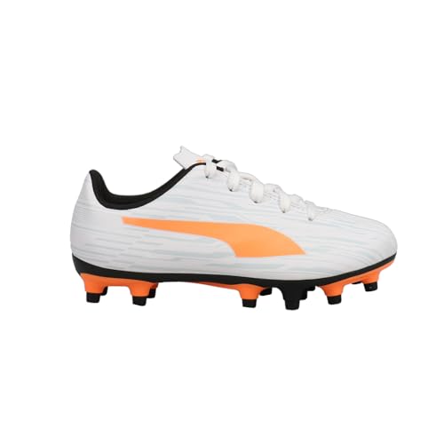 PUMA Kids Boys Rapido Iii Soccer Cleats Cleated, Firm Ground - White