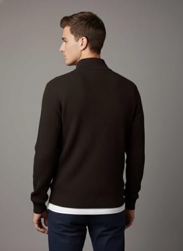 Image of Men's Full Sleeve Winter Wool Half Zipper Pullover Sweater