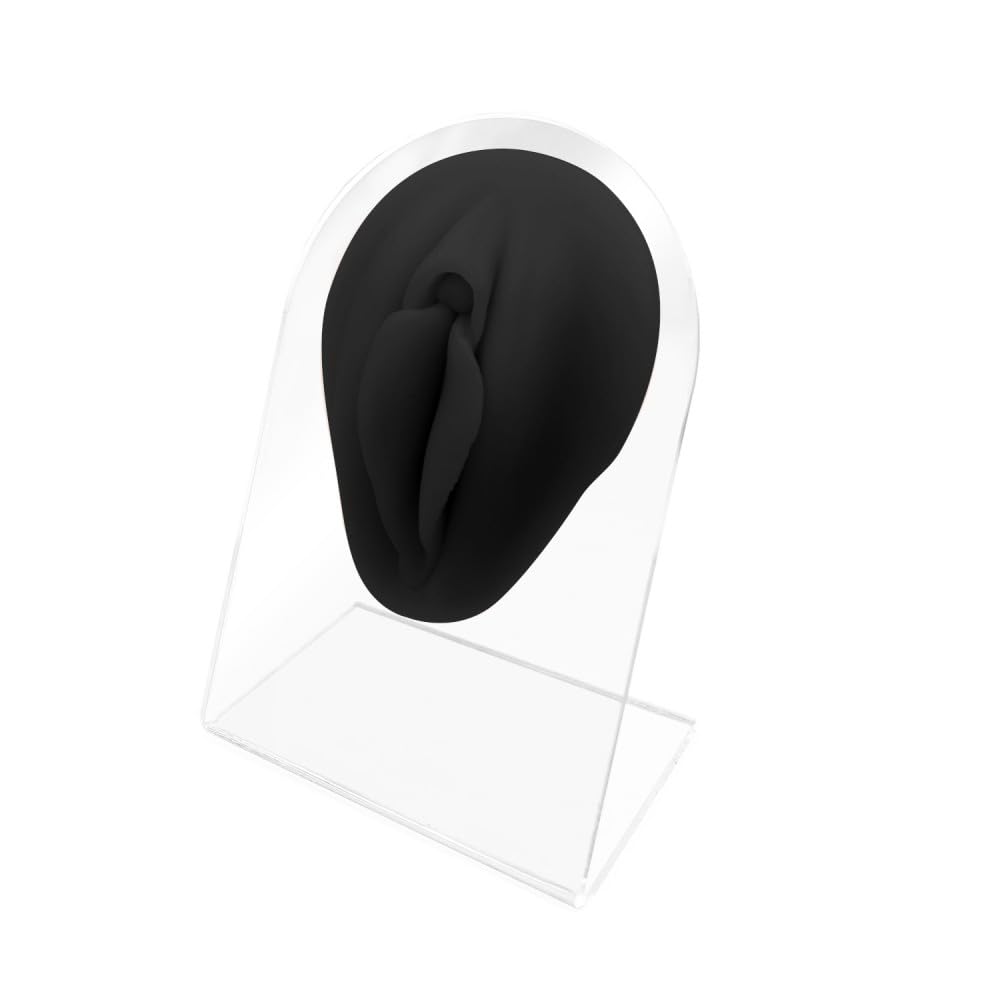 WARRIOR Ear Tongue Eye Belly Button Nose 3D Black Silicone with Display Stand Piercing Training Tool (VAGIN)