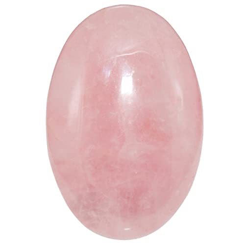 Nupuyai 6cm Quartz Rose Naturelle Polis Pierre d'inquiétude de Paume pour la Thérapie, Pierre de Massage de Poche Ovale Cristal de Guérison pour la Méditation