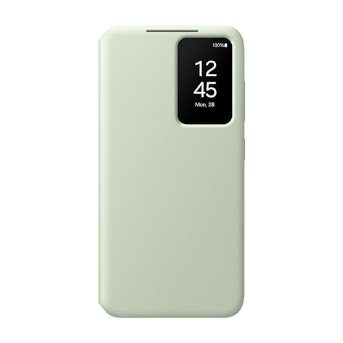 Image of Samsung Galaxy S24 S-View Wallet Phone Case, Protective Cover with Smart Small Screen View, Finger Tap Control, Slim Design, Card Holder Pocket, US Version, EF-ZS921CGEGUS, Light Green