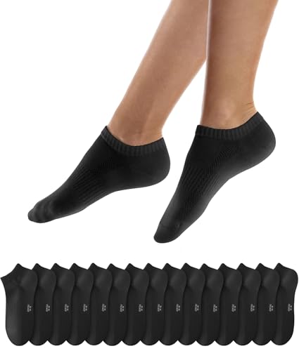 QINCAO 15 Paar Sneaker Socken Herren Damen, Baumwolle Sportsocken, Atmungsaktive Laufsocken Kurz