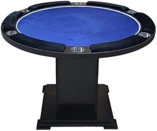 Round Card playing Table with Blue