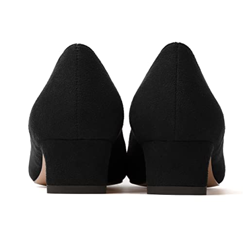 MODENCOCO Womens Pointed Toe Casual Slip On Fashion Wedding Suede Chunky Low Heel Pumps Dressy Shoes 1.5 Inch4