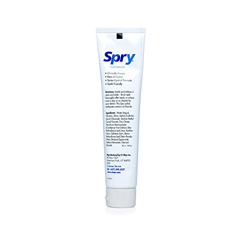 Spry Xylitol Toothpaste, Fluoride-Free, Natural Spearmint, Anti-Plaque And Tartar Control, 5 Oz #TOP2