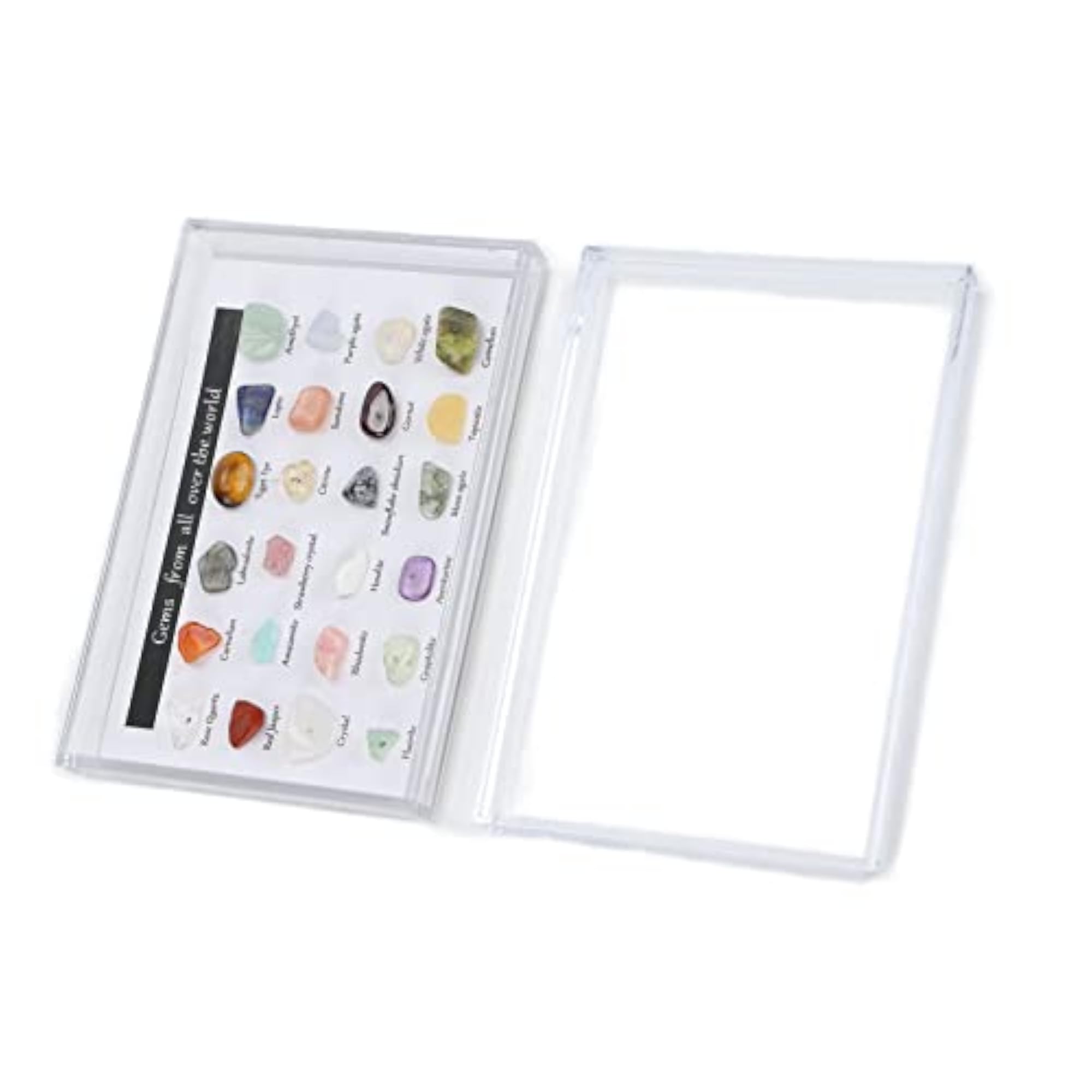 Crystal Gemstones Unique Shape Rocks Collection with Storage Box