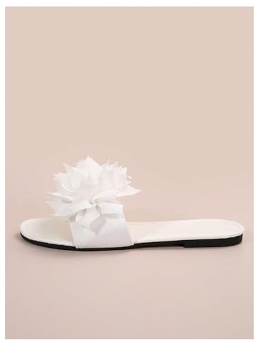 GORGLITTER Women's Flower Sandals 3D Floral Open Toe Cute Flat Slippers Dressy Summer Beach Slides 20254