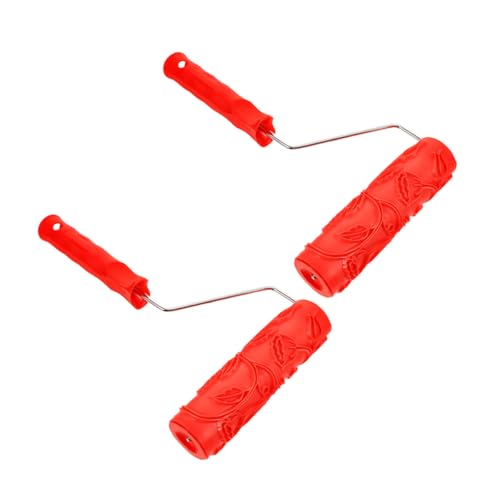 Tofficu 2個 肌理漆テクスチャーローラー 耐久性ゴム製 エンボス加工塗装用 ローラー壁装飾用 大面積対応室内塗料用