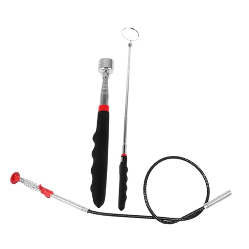 PRETYZOOM 1 Set Telescope Mirror Adjustable Inspection Mirror for Mechanic Inspection Mirror for Vehicle Extendable Mirror Inspection Mirror for Car Telescoping Mirror Grabber Tool Silver