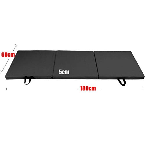 POCREATION Tapete de exercício de 3 camadas resistente ao desgaste, durável com tapete de espuma de