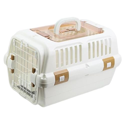 B Baosity ペットキャリア キャリーケース 通気性 軽量 多目的 上部通気孔内蔵 ケージ 犬用 クレート 散歩 ハイキング アウトドア, 白