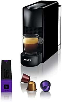 Krups Nespresso Essenza Mini XN1108 - Cafetera monodosis de cápsulas  Nespresso, compacta, 19 bares, apagado automático, color negro, 14 cápsulas  interior - PREYCA