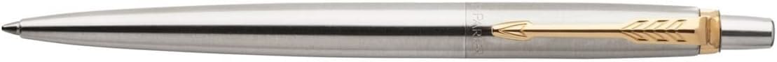 Parker Jotter Ballpoint Pen, Stainless Steel with Gold-Plated Trim, Black - Image 3