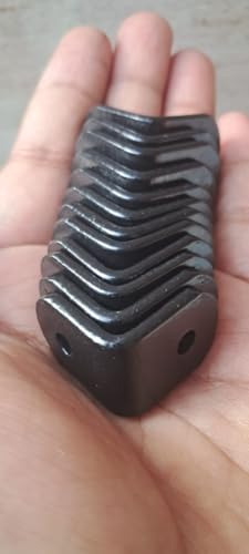 Image of Q1 Beads 12 Pack Metal 1x1 inch Heavy Duty (3 mm) L Angle Bracket Support Clamp for Wood Furniture & Metal,with 24 Screws (25x25mm,Powder Coated)