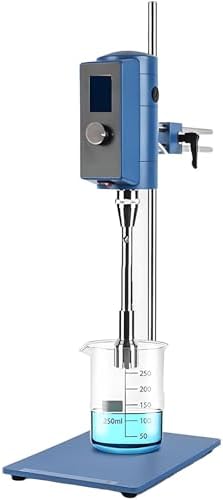 500W High-Speed Lab Homogenizer, 5-10000ml Emulsifier with LCD, 2000-28000RPM Adjustable Disperser for Emulsion, Cell Dispersion, Mixing & Homogenization