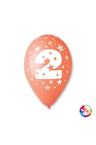 Farfouil en fête 10 globos de colores PASTEL, IMP cualquier alrededor de número 2, color blanco