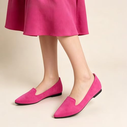 Image of Dear Time Women's Classic Ballets Pointy Toe Flats Comfortable Dress Flats Office Work Shoes