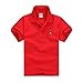 5-6 Years Boys Short Sleeve Soft Jersey Knit Polo Shirts Classic Fit Breathable Stretch Casual Tops for Boys and Girls #10 Red