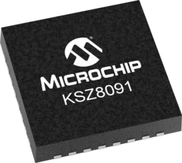Microchip Technology, KSZ8091MNXIA-TR, Transceiver - MII RMII Protocol - 1/1 Driver/Receiver - Full Duplex - 1.8V 2.5V 3.3V Supply - 32-QFN (5x5) Package - Surface Mount - T&R. (10 Item/s)