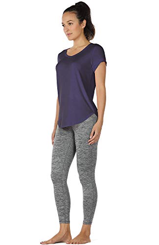 Image of icyzone Open Back Yoga Shirts for Women - Exercise Workout Tops, Athletic Short Sleeves, Running T-Shirts Loose Fit