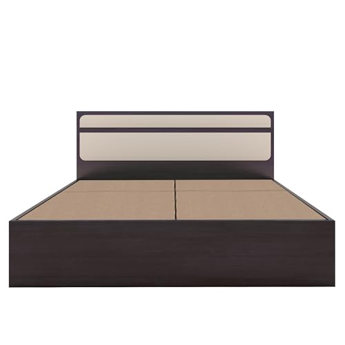 Image of Bharat Lifestyle Helena Engineered Wood Queen Box Bed with Storage | Wenge Finish Wooden Double Bed for Bedroom & Living Room | Knock Down Delivery | 1 Year Warranty | 72x60 Inch Mattress Size