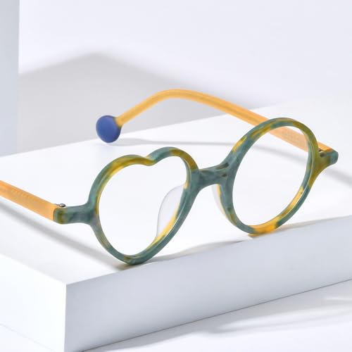 Image of HEPIDEM Multicolor Acetate Glasses Frame Men Women Round Eyeglasses Optical Spectacles 9377