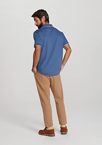 Camisa Polo Básica Masculina Em Malha De Algodão Com Bordado