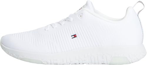 Tommy Hilfiger Mens Corporate Knit Rib Runner Trainers White (White) 9