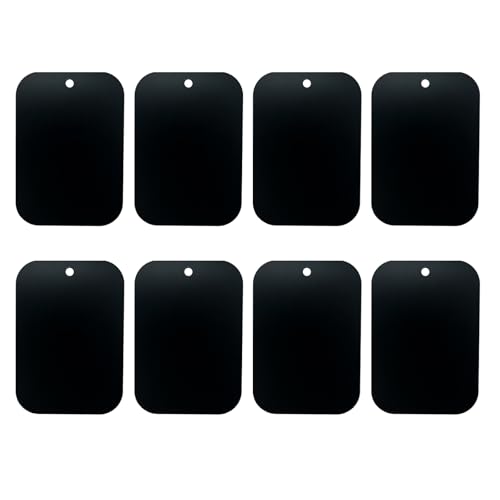 GDMINLO Mount Metal Plate（8Pack） for Magnetic Car Mount Phone Holder with Full Adhesive for Phone Magnet, 8X Rectangular (Black)