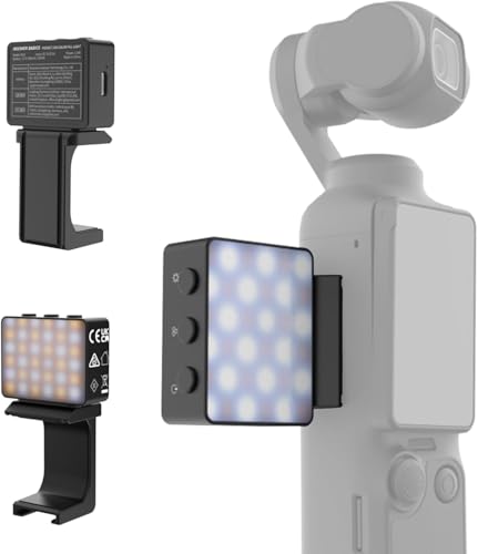 Image of NEEWER Basics Bi Color Magnetic Camera Auxiliary Light Compatible with DJI OSMO Pocket 4 & 3, 1.5W Rechargeable Plastic Mini LED Fill Light Attachment for TikTok Vlog Selfie Video Recording, M24