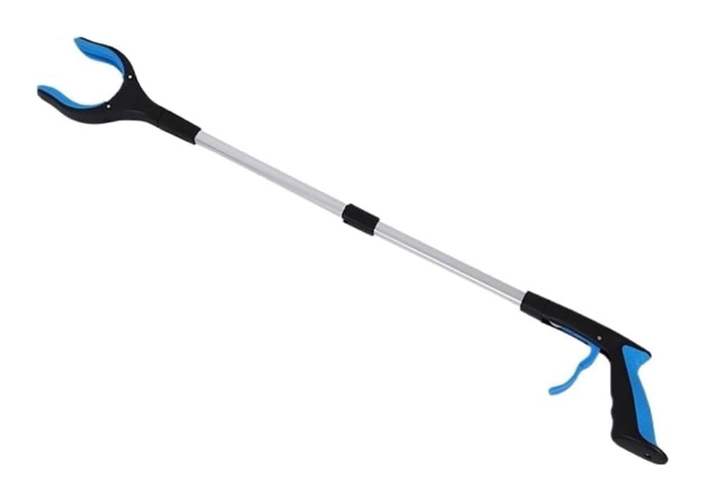 Pinza Telescopica Pieghevole, Pinza per rifiuti, Clip Multifunzionale, Pieghevole, per Raccogliere Oggetti dal Basso(Blue)