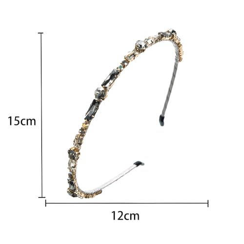 Qiwenr Crystal Headband, Crystal Side Headband, Pink Rhinestone Hair Bands, Great Headpiece for Prom Party - Image 2
