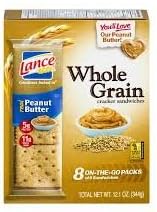 Lance Whole Grain Wheat Peanut Butter Cracker Sandwiches 8 count (1 Box)