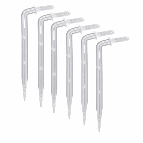 THXFUNAREA 50 Stück Bewässerungstropfer 4/6 mm 10 cm Transparent, Pfeiltropfer Gerade und Gebogen für Tropfbewässerung, Mikro Tropfer für 1/4 Zoll Schlauch und Bewässerungssystem