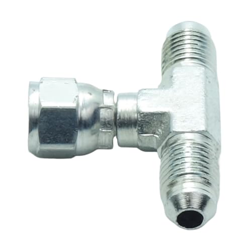 Image of 1 Piece Steel JIC Flare Tube Fitting,Tee Swivel Branch 1 /4 JIC (7 /16''-20 Threads)